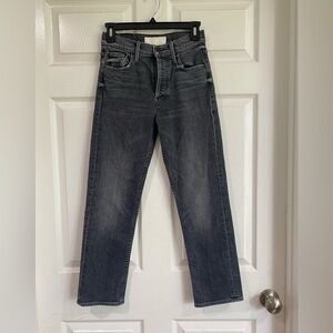 Mother Superior The Tomcat Jeans Cropped Straight Say You're Sorry Gray Size 24